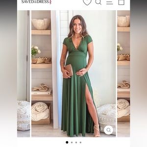 Hunter green maternity maxi dress
